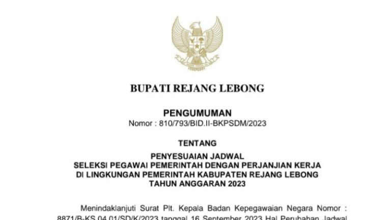 Jadwal Berubah, Pendaftaran PPPK Rejang Lebong Dimulai Hari ini