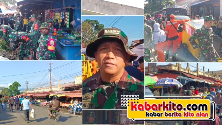 Kodim 0409/RL Aksi Bersih Pasar Atas Curup Bersama Lintas Sektoral