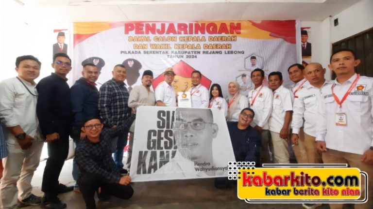 Kembalikan Berkas Pendaftaran, Hendra Optimis Diusung Gerindra Jadi Calon Bupati Rejang Lebong Pilkada 2024