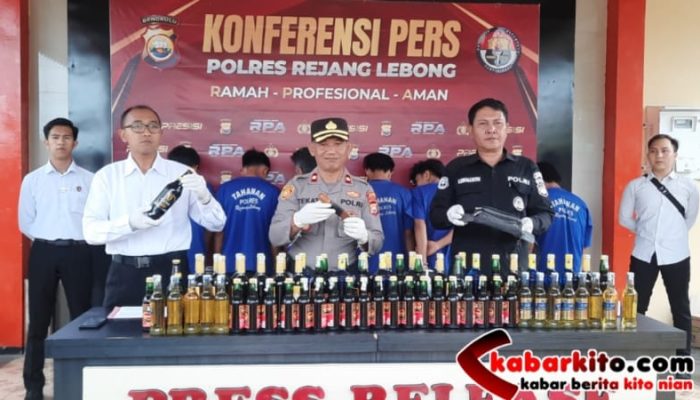 7 Pemuda Rejang Lebong Terjaring Ops Pekat Nala, Ratusan Botol Minuman Disita